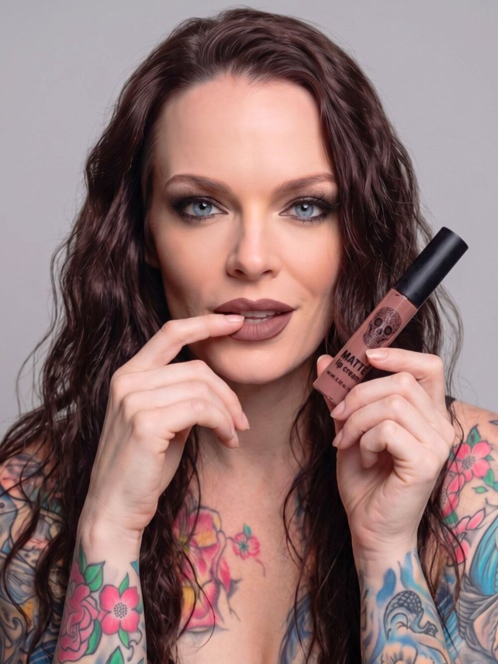 Blackheart Beauty Cocoa Matte Lip Cream Brown Nude Skull Cami Liquid Gloss NWT